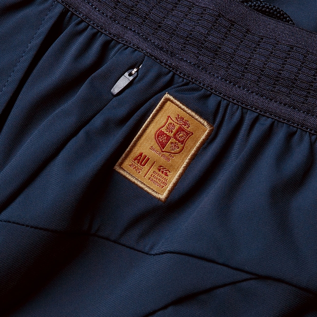British and Irish Lions Mens Everest Shorts- Navy - Logo Close Up