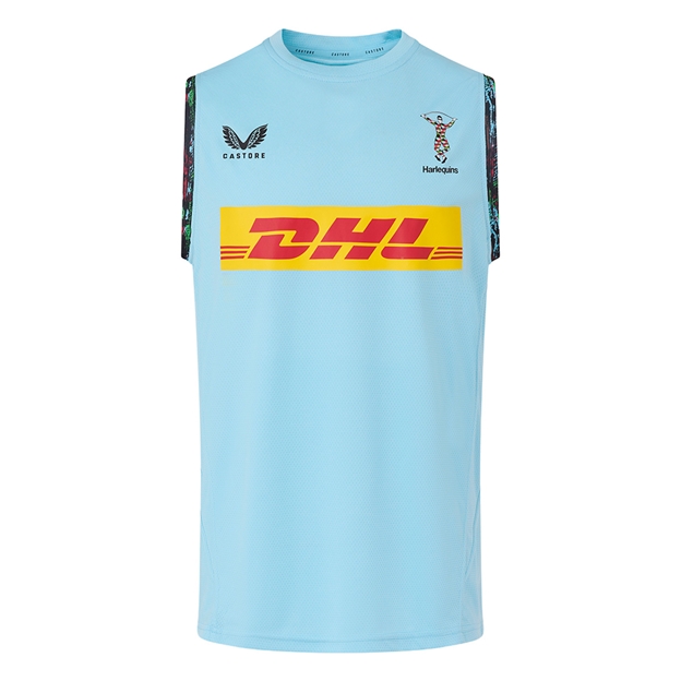 Harlequins Mens Performance SleevelessTraining Tee 25/26 Sky Blue - Front