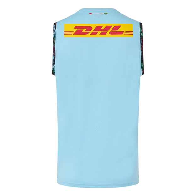 Harlequins Mens Performance SleevelessTraining Tee 25/26 Sky Blue - Back