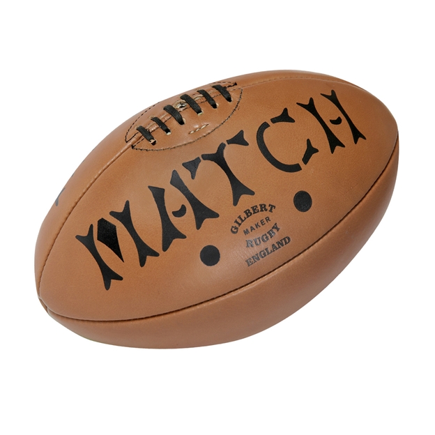 Gilbert Leather Heritage Rugby Ball Tan - Front View