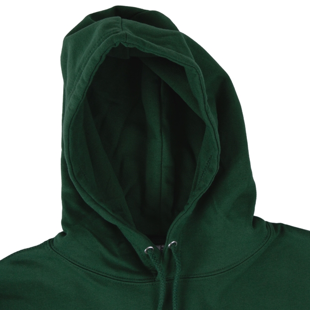 Ireland Mens Classic Hoodie Bottle Green - Hood Close-up