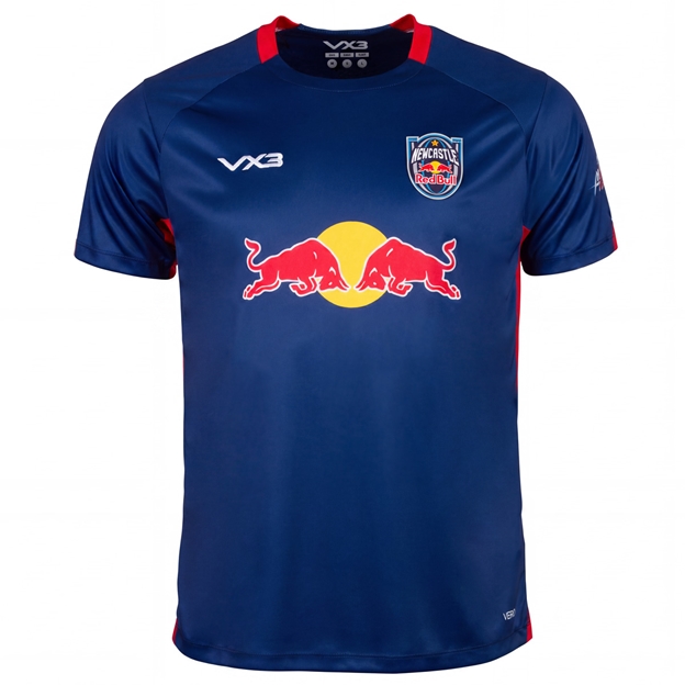 Newcastle Red Bulls Mens Warm Up T-Shirt 26/27 Navy - Front View