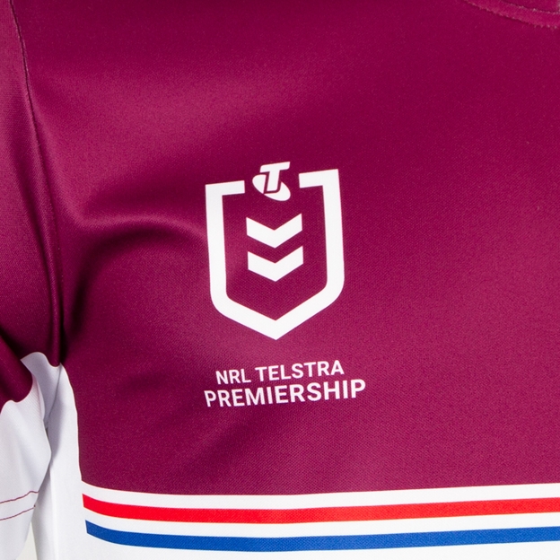 Manly Sea Eagles Kids Supporters Shirt 2026 Maroon - NRL Logo Close-up