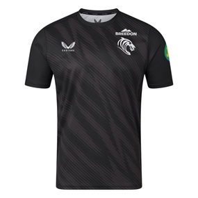 Leicester Tigers Mens Warm-Up Match Day T-Shirt 25/26 Black - Front