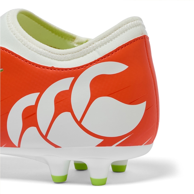 Canterbury Adults Speed Falcon Team Firm Ground Rugby Boots Orange - Heel