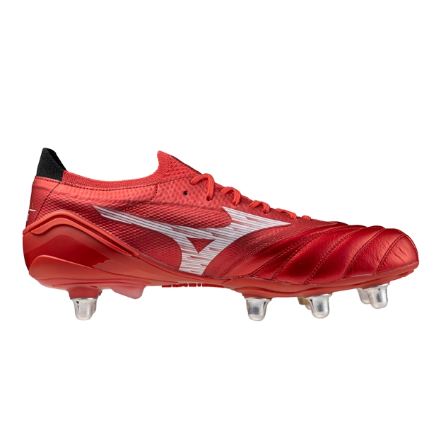 Mizuno Adults Morelia Neo IV Β Elite SI Rugby Boots Red/White/Black - Instep