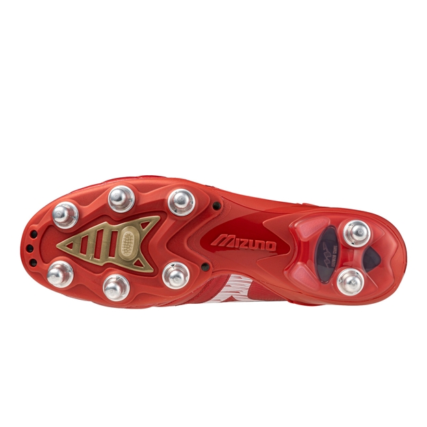 Mizuno Adults Morelia Neo IV Β Elite SI Rugby Boots Red/White/Black - Soleplate