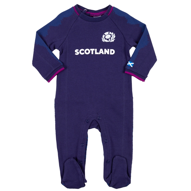 Scotland Baby Home Kit Sleepsuit 25/26 Navy/Lilac - Front View