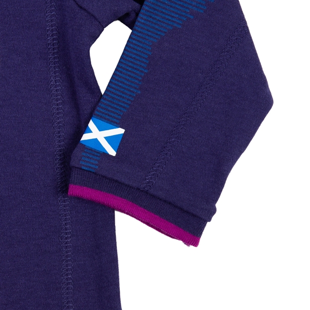Scotland Baby Home Kit Sleepsuit 25/26 Navy/Lilac - Sleeve Close-up