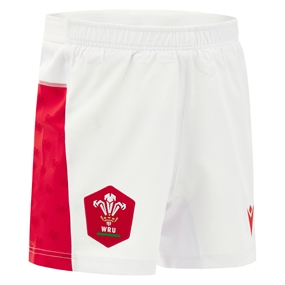 Wales Mens Home Rugby Shorts 26/27 White - Front View