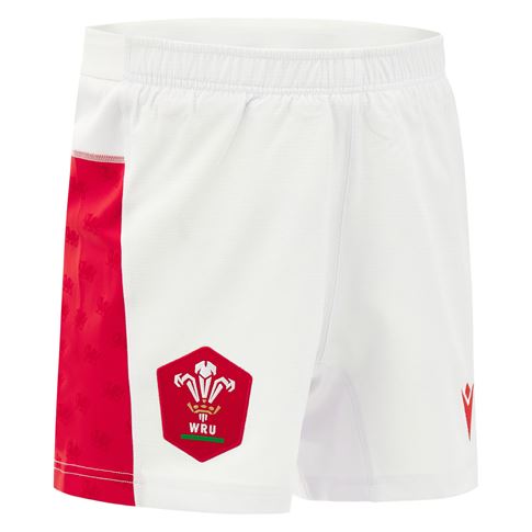 Wales Mens Home Rugby Shorts 26/27 White - Front View