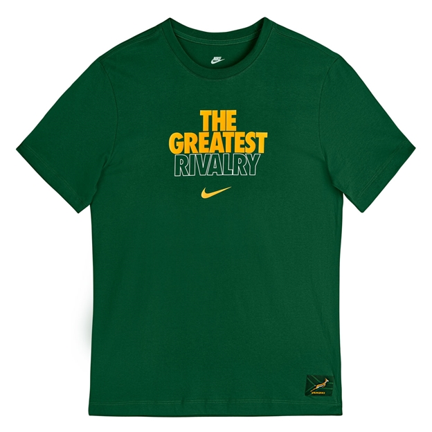 South Africa Springboks Mens All Blacks Tour T-Shirt 26/27 Gorge Green - Flatlay View