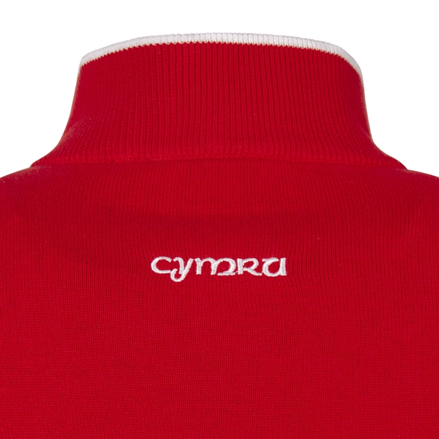 Wales Mens Glenmuir Welsh Dragon Zip Neck Cotton Sweater - Back