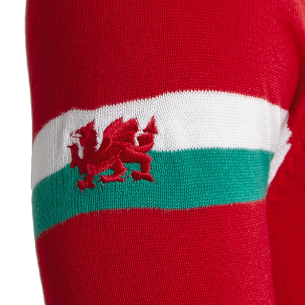 Wales Mens Glenmuir Welsh Dragon Zip Neck Cotton Sweater - Dragon