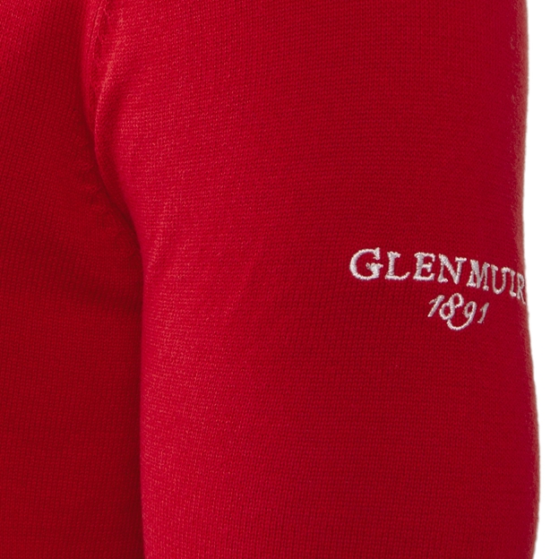 Wales Mens Glenmuir Welsh Dragon Zip Neck Cotton Sweater - Sleeve