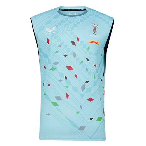 Harlequins Mens Training Vest Blue 2024 - Front