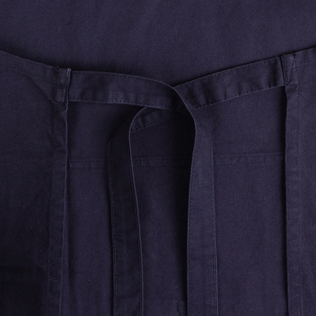 Scotland Cotton Apron Navy - Ties Close-up