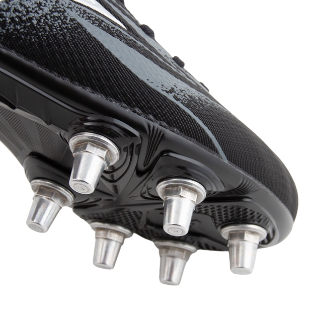Mizuno Adults Waitangi Pro Firm Ground Rugby Boots Bright Black - Forefoot Close-up