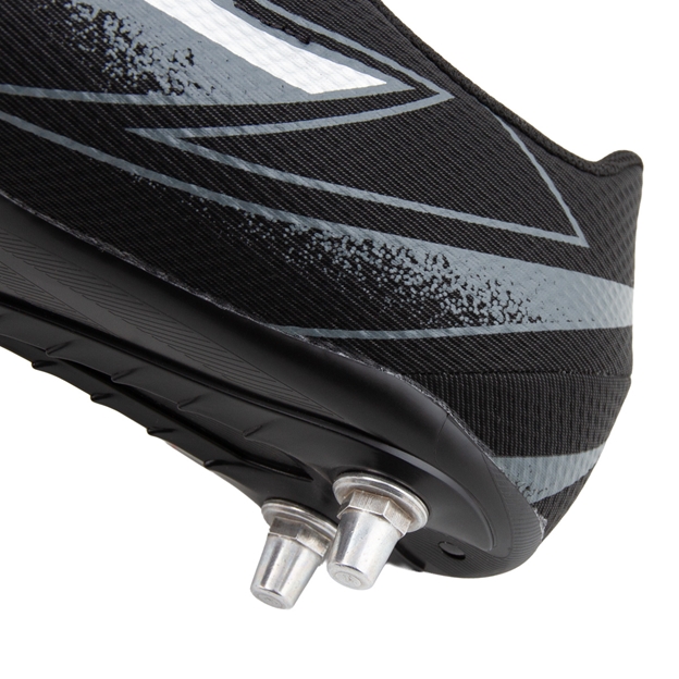 Mizuno Adults Waitangi Pro Firm Ground Rugby Boots Bright Black - Heel Close-up