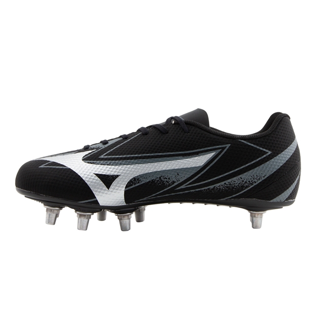Mizuno Adults Waitangi Pro Firm Ground Rugby Boots Bright Black - Instep View