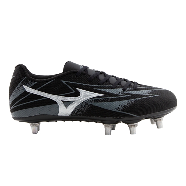 Mizuno Adults Waitangi Pro Firm Ground Rugby Boots Bright Black - Outstep View