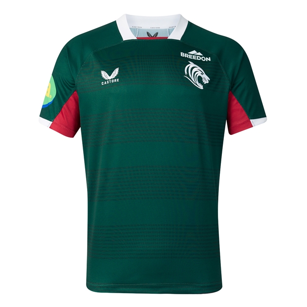Leicester Tigers Mens Home Rugby Shirt 26/27 Botanical Garden - Front View