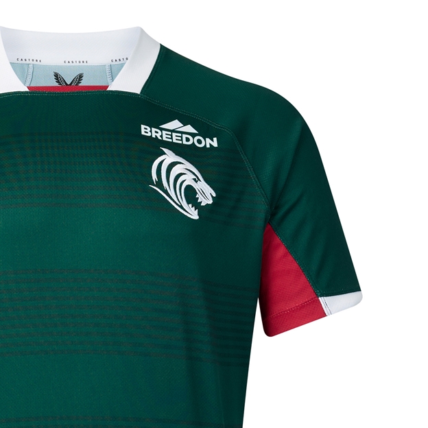 Leicester Tigers Mens Home Rugby Shirt 26/27 Botanical Garden - Tigers Logo Close-up