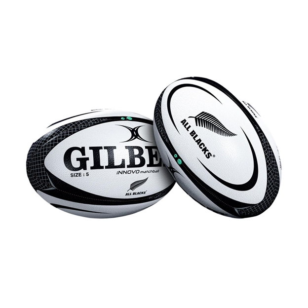 Gilbert All Blacks Innovo Match Rugby Ball - Front and Back View