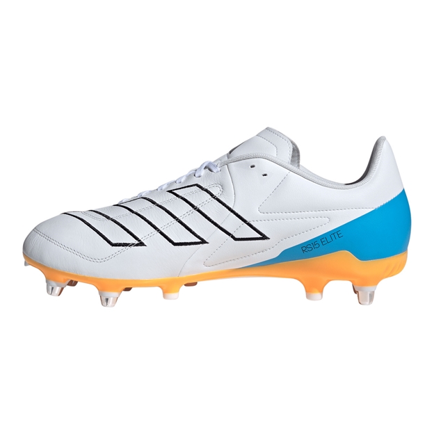 adidas Adults RS-15 Elite Soft Ground Rugby Boots White - Instep View