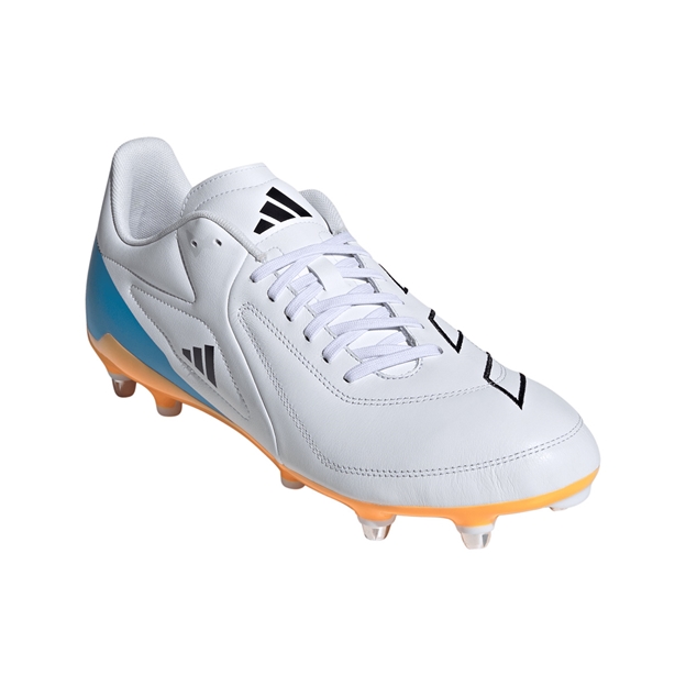 adidas Adults RS-15 Elite Soft Ground Rugby Boots White - Front View