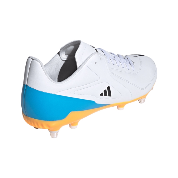 adidas Adults RS-15 Elite Soft Ground Rugby Boots White - Back View