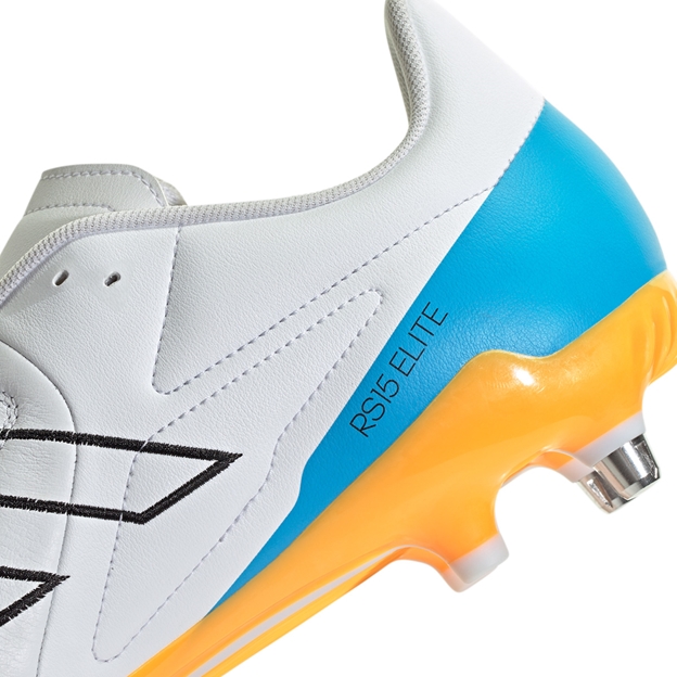 adidas Adults RS-15 Elite Soft Ground Rugby Boots White - Heel View