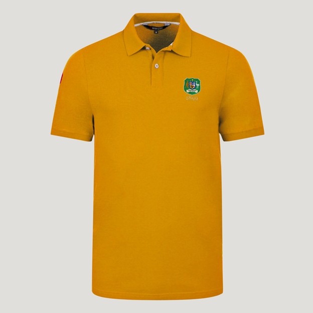Australia 1899 Crest Adults Classic Cotton Polo Shirt Gold - Front View