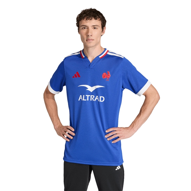 France Mens Home Rugby Shirt Lucid Blue 25/26 - Model Front View