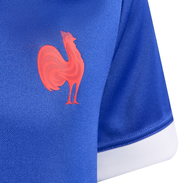 France Kids Supporters T-Shirt Lucid Blue 25/26 - FFR Logo Close-up