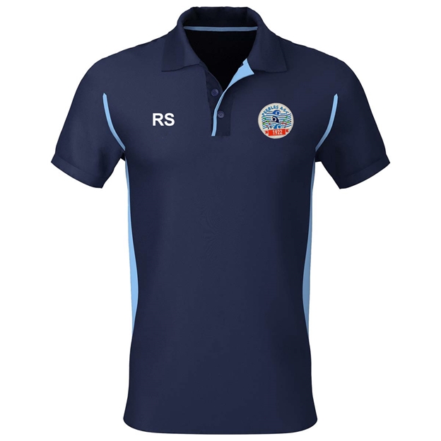Peebles ASC Premium Polo Navy/Sky - Front