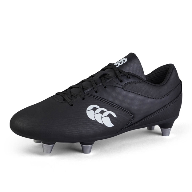 Canterbury Junior Phoenix Raze Soft Ground Rugby Boots Black - Front