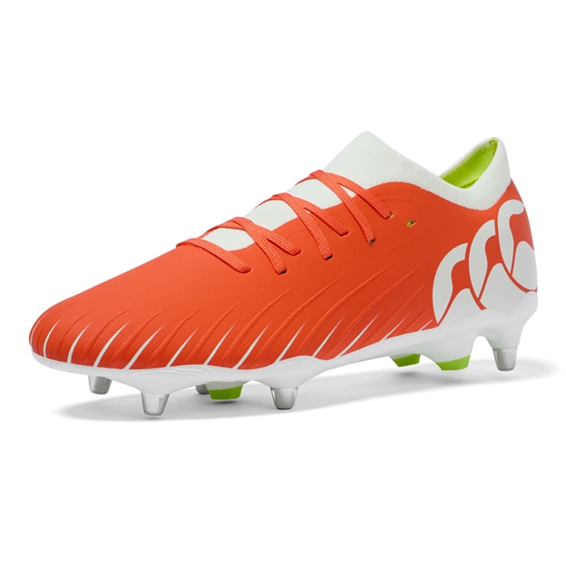 Canterbury Adults Speed Falcon Pro Soft Ground Rugby Boots Orange - Front