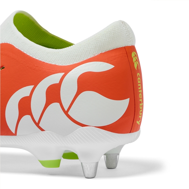 Canterbury Adults Speed Falcon Pro Soft Ground Rugby Boots Orange - Heel