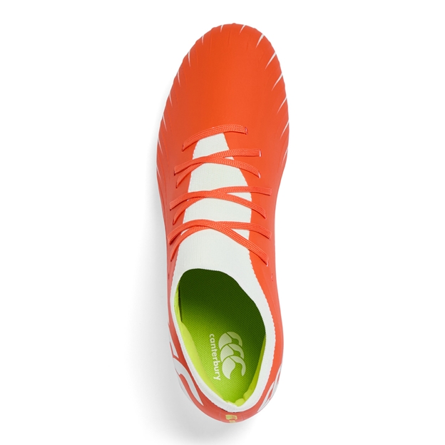 Canterbury Adults Speed Falcon Pro Soft Ground Rugby Boots Orange - Top View