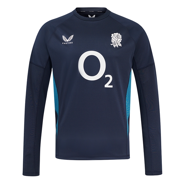 England Mens Contact Drill Top 25/26 Inkwell/Storm Blue - Front