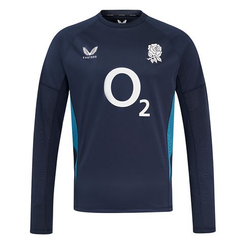 England Mens Contact Drill Top 25/26 Inkwell/Storm Blue - Front England Mens Contact Drill Top 25/26 Inkwell/Storm Blue - Front