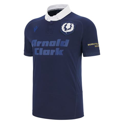 Scotland Mens 1925 Rugby Shirt 25/26 Short Sleeve Navy - Front Scotland Mens 1925 Rugby Shirt 25/26 Short Sleeve Navy - Front