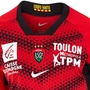 RC Toulon Mens Home Rugby Shirt 25/26 Red - Front Close-up 