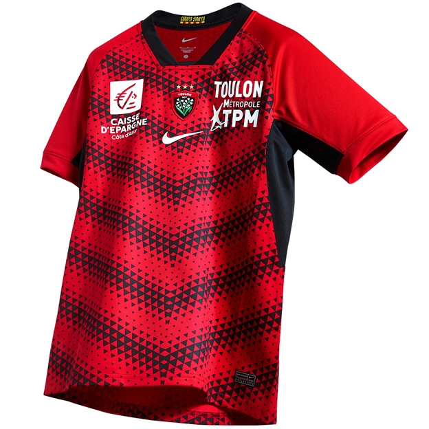 RC Toulon Mens Home Rugby Shirt 25/26 Red - Floating Shirt