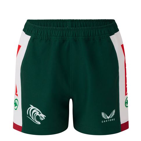 Leicester Tigers Kids Pro Home Shorts 25/26 Dark Green - Front Leicester Tigers Kids Pro Home Shorts 25/26 Dark Green - Front