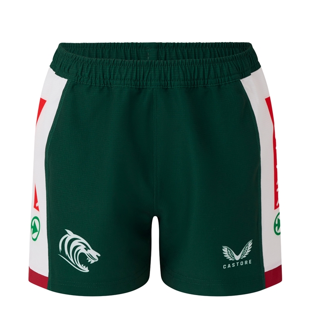 Leicester Tigers Kids Pro Home Shorts 25/26 Dark Green - Front