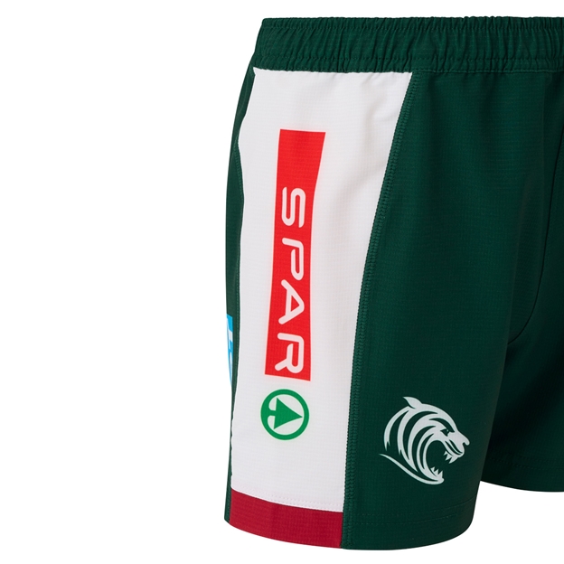Leicester Tigers Kids Pro Home Shorts 25/26 Dark Green - Sponsor