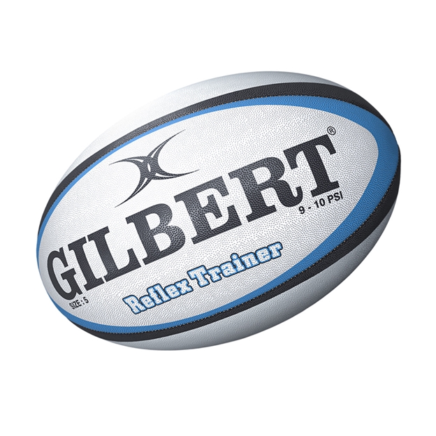 Gilbert Reflex Training Rugby Ball Blue/Black - Front View