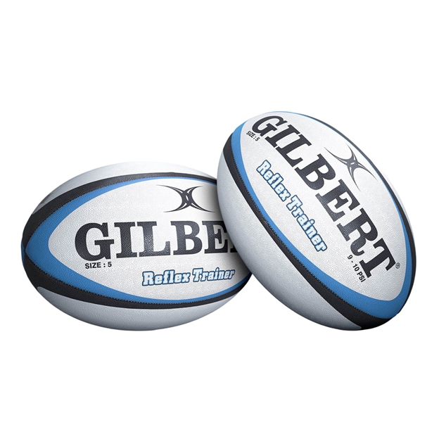 Gilbert Reflex Training Rugby Ball Blue/Black - Pair View